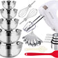 5 Speed Electric Hand Mixer 5 Large Mixing Bowls Set Handheld Mixers