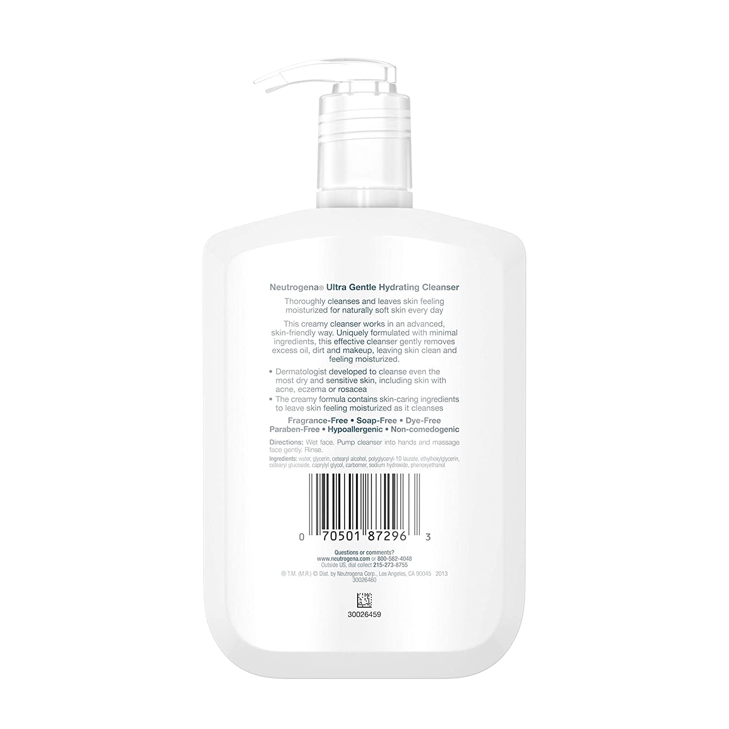 Ultra Gentle Hydrating Facial Cleanser Non Foaming Face Wash for Sensitive Skin