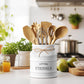 Ceramic Farmhouse Utensil Holder for Kitchen Counter Large Rustic Utensil Crock