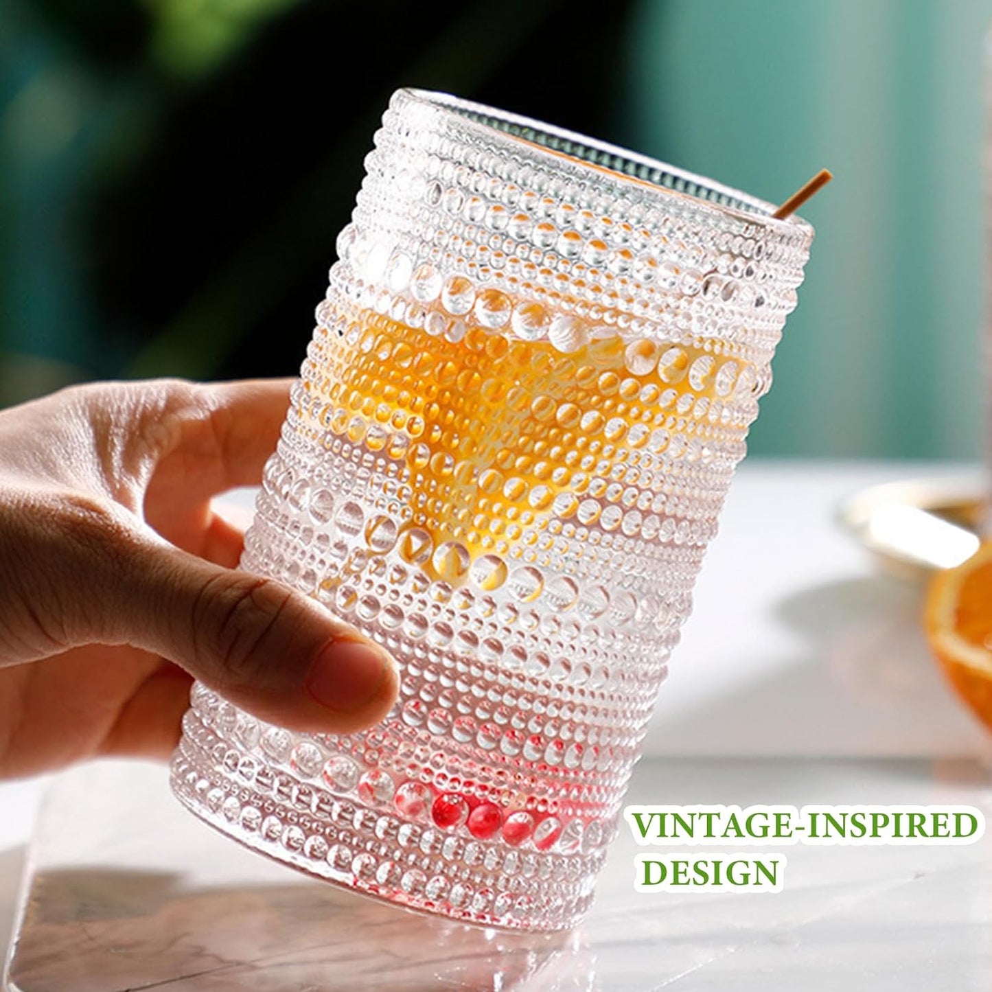  Hobnail Drinking Glasses Set of 8 12 Oz Highball Glasses