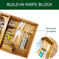 Double Layer Bamboo Kitchen Drawer Organizer Utensil Silverware Organizer