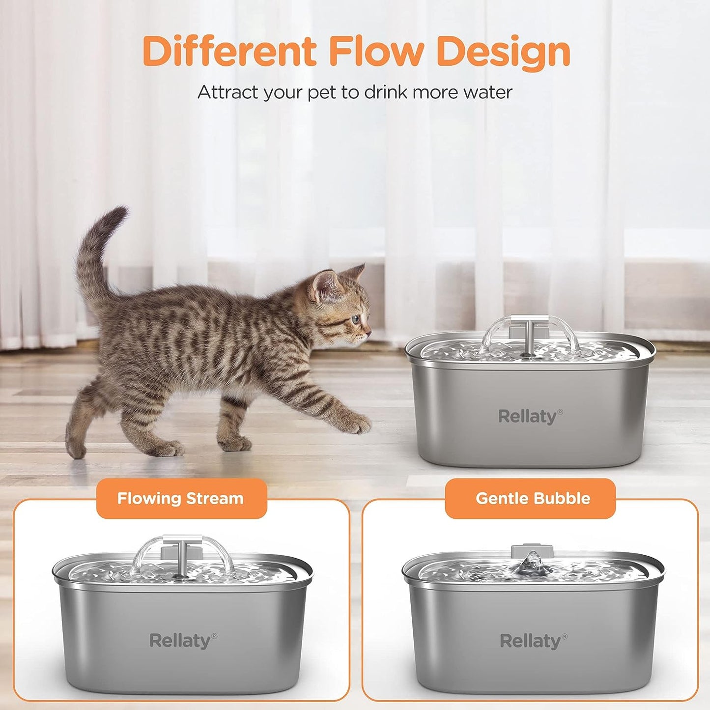  Fountain Water Bowl Dog Drinking Dispenser Cat Feeding 