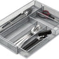 KCH-02163 Steel Mesh 7-Compartment Expandable Utility Drawer Organizer Silver