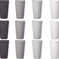 Newport 20 Ounce Unbreakable Plastic Stackable Water Tumblers in Grey Stone Set 