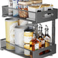 Under Sink Organizer 2 Tier Pull Out Cabinet Organizer Baskets 