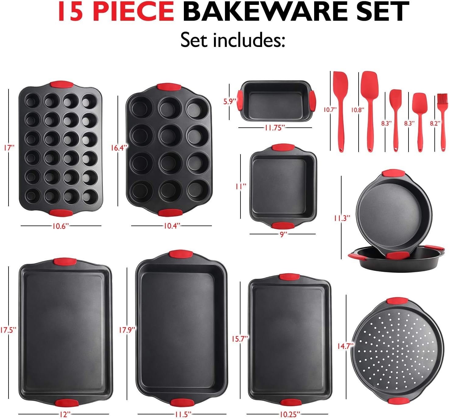 39 Piece Premium Baking Set Nonstick Bakeware Sets BPA Free