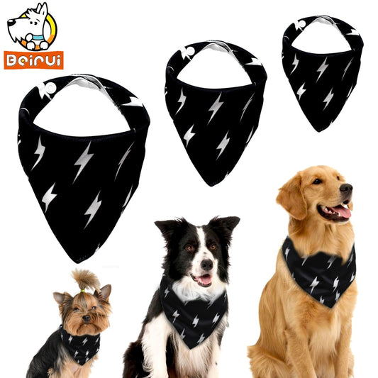 Adjustable Dog Bandana Black Pet Accessories