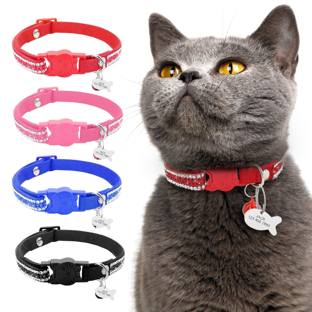 Cat Collar Personalized Accessories Crystal Cats