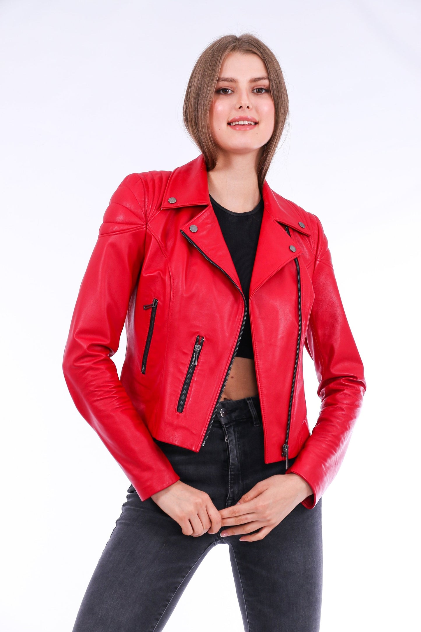Palomi Leather Biker Jacket