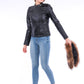 Ravenna Leather Biker Jacket - Black