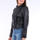 Rovigo Leather Biker Jacket - Black