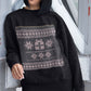 Womens Christmas Faux Embroidered Sweatshirt