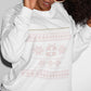 Womens Christmas Faux Embroidered Sweatshirt